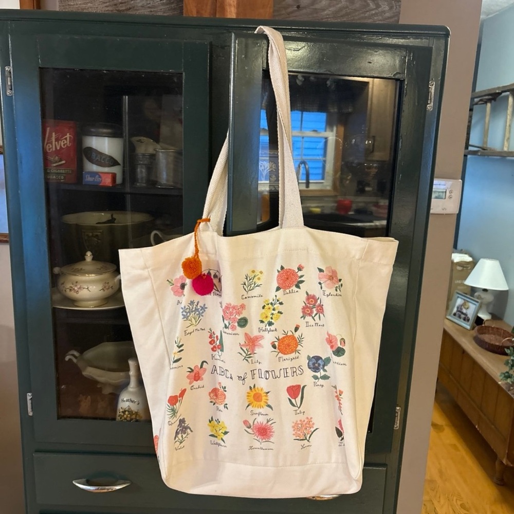 Floral Canvas Tote Bag